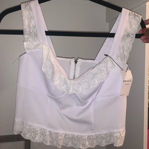 Prince Apparel White crop top (small)
